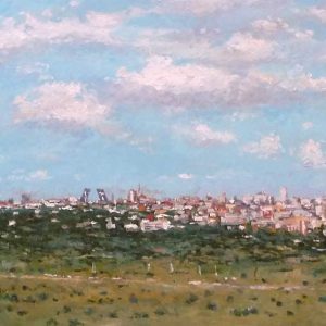 Cuadro al oleo de un paisaje de Madrid