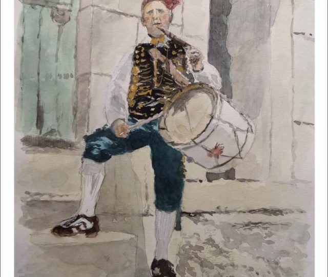 Acuarela de un tipo charro de Salamanca