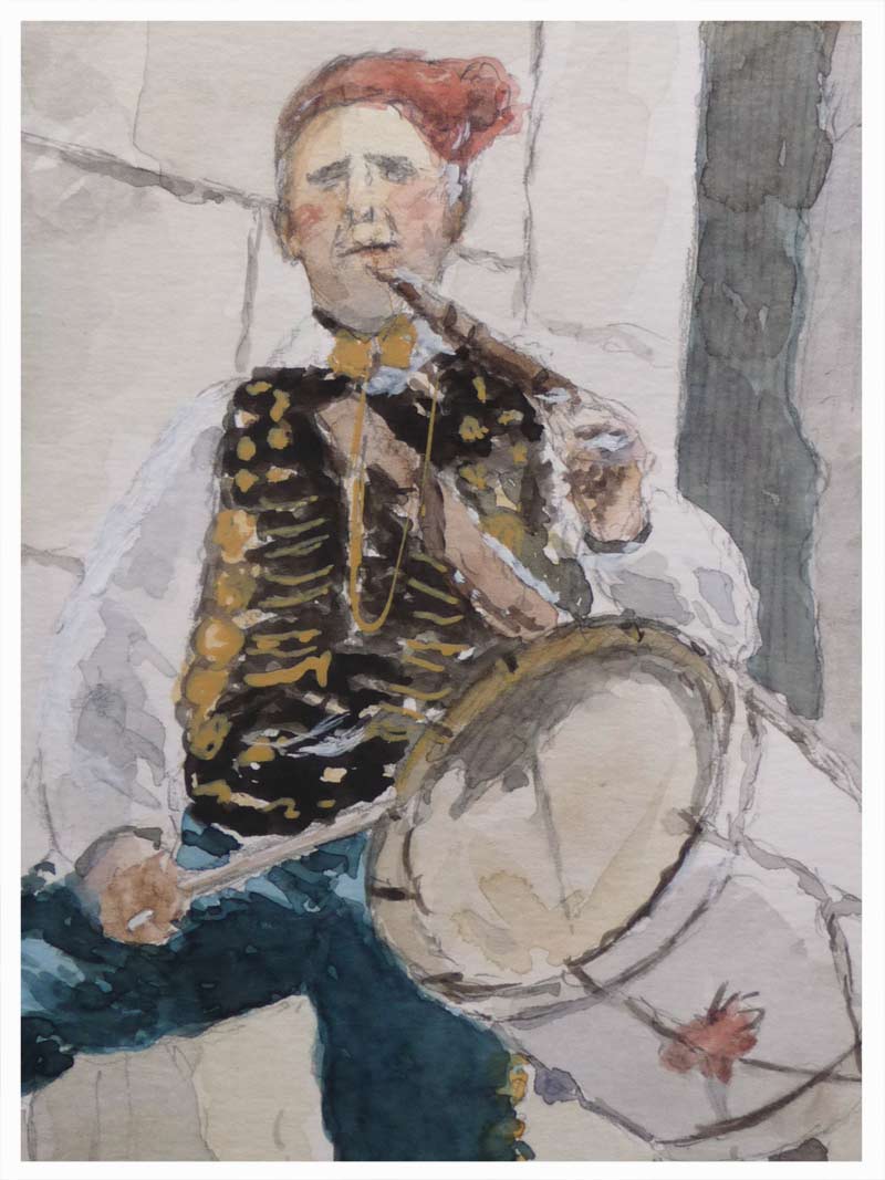 Acuarela de un tipo charro de Salamanca