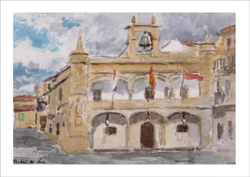 Acuarela de Ciudad Rodrigo en Salamanca