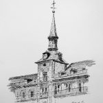 Dibujo de la Plaza Mayor de Madrid