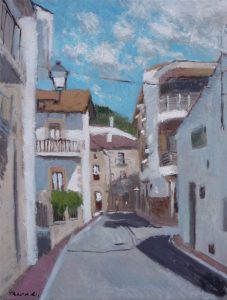 Oleo de una calle de Miraflores de la Sierra, Madrid