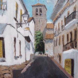 Cuadro al oleo de una de la calles de Miraflores de la Sierra