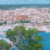 Detalle del cuadro de la bahía de Palma de Mallorca desde el Castillo de Bellver