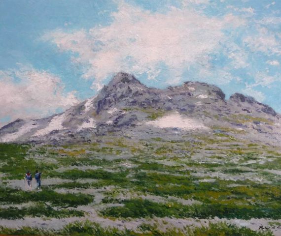 Cuadro al oleo de la montaña Peñalara en Madrid pintado por Rubén de Luis