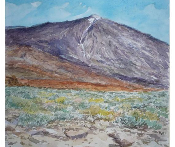 Acuarela de un paisaje del Teide
