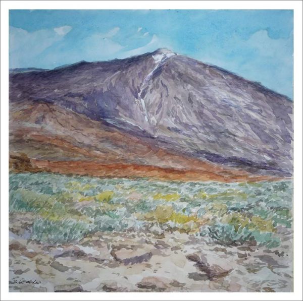 Acuarela de un paisaje del Teide
