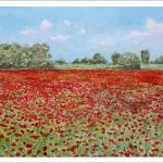 Paisaje de amapolas en primavera