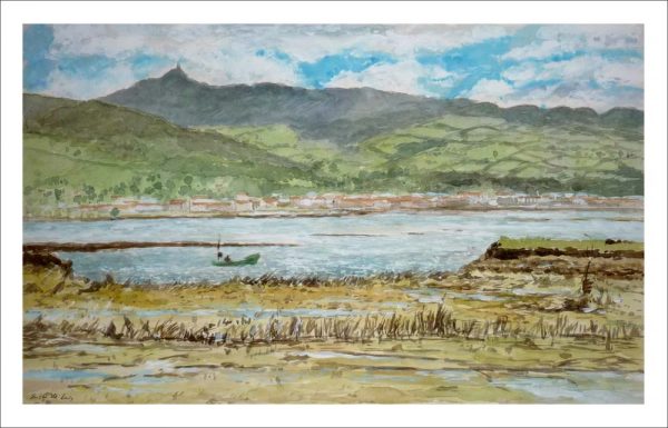 Acuarela de las Marismas de Victoria y Joyel, Santoña, Cantabria