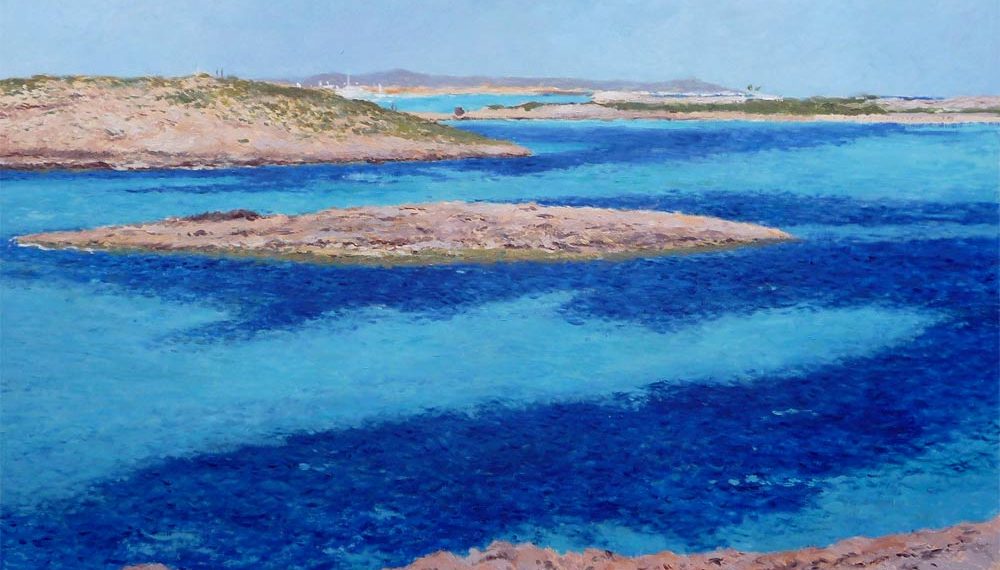 Cuadro al oleo de un paisaje de Formentera