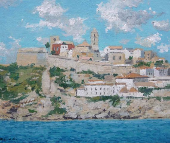 Cuadro al oleo de Ibiza pintado por Rubén de Luis