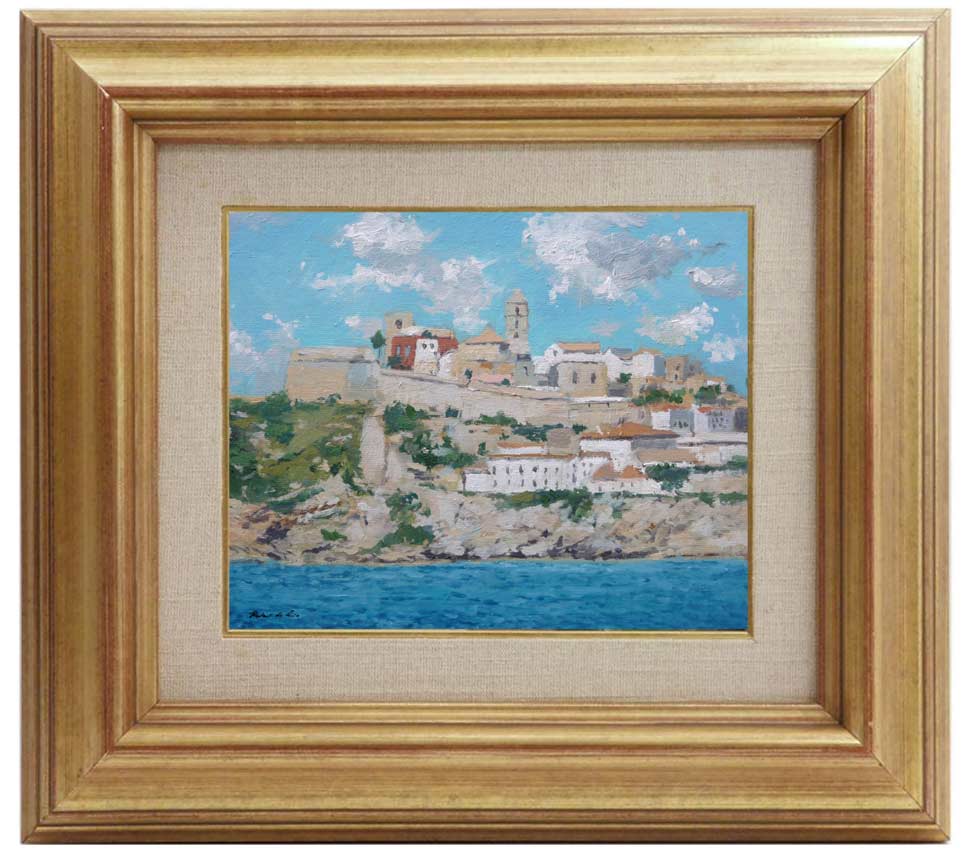 Cuadro al oleo de un paisaje de Ibiza del pintor Rubén de Luis
