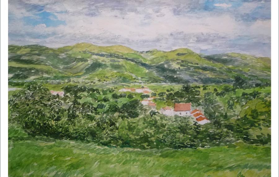 Acuarela del Valle de Toranzo, Cantabria