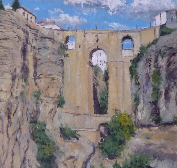 Cuadro al oleo del Tajo de Ronda, Málaga