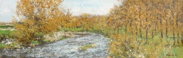 Cuadro de un paisaje del río Manzanares, Madrid