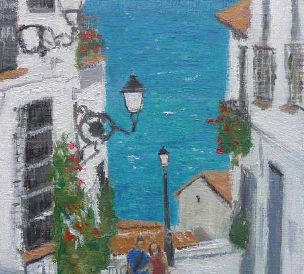 Cuadro al oleo de Altea pintado por Rubén de Luis