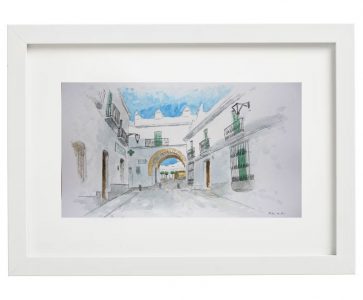 Cuadro en acuarela de Conil de la Frontera, Cádiz