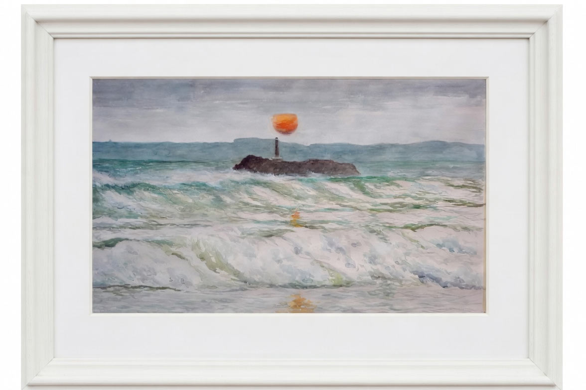 Cuadro en acuarela de la isla de Mouro