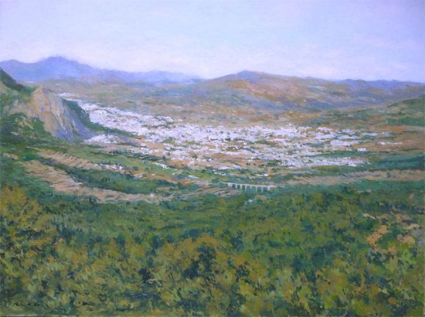 Cuadro al oleo de un paisaje de Alcoy, Alicante