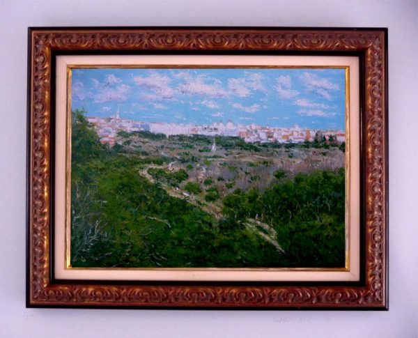 Cuadro al oleo de Madrid desde la Casa de Campo
