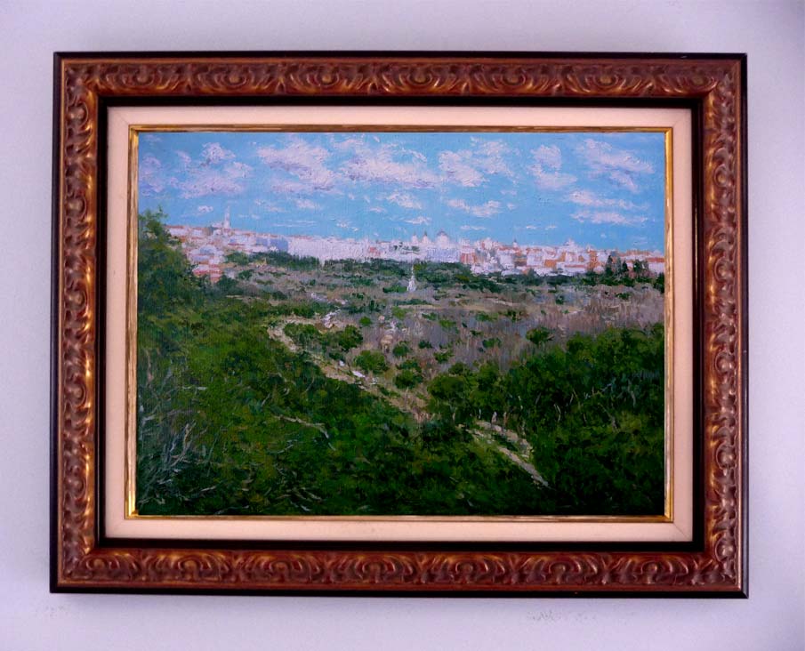 Cuadro al oleo de Madrid desde la Casa de Campo