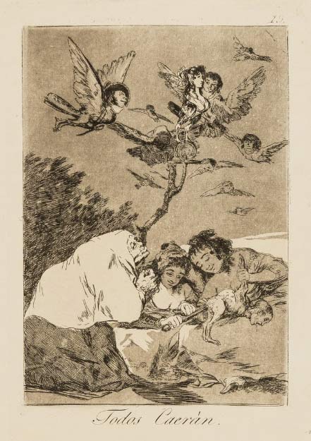 Grabado de Goya perteneciente a la serie de los disparates