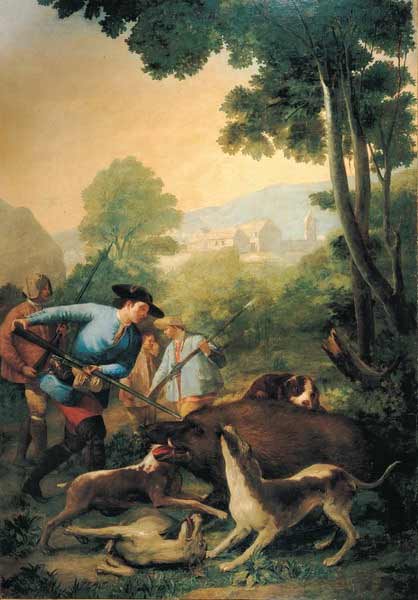 La caza del Jabalí. Francisco de Goya.