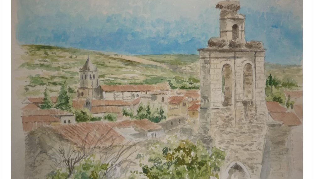 Acuarela de un paisaje de Torrelaguna pintada por Rubén de Luis