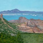 Paisaje del Roque Nublo y el Teide