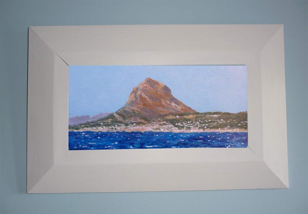 Paisaje de Dénia y el monte Montgó pintado por Rubén de Luis Cuadro al oleo de Dénia y el monte Montgó