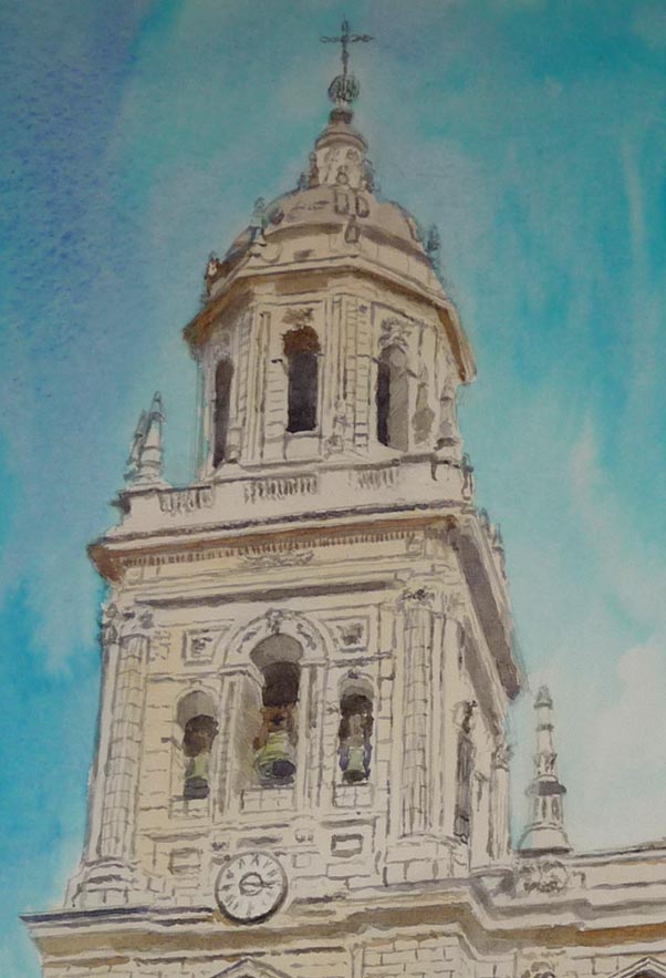 La catedral de Jaén en acuarela