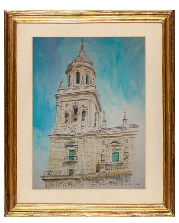 Cuadro en acuarela de la catedral de Jaén