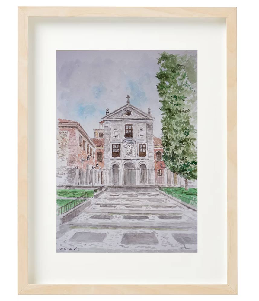 Acuarela del Monasterio de la Encarnación en Madrid pintado en acuarela por Rubén de Luis para la serie de acuarelas de Madrid