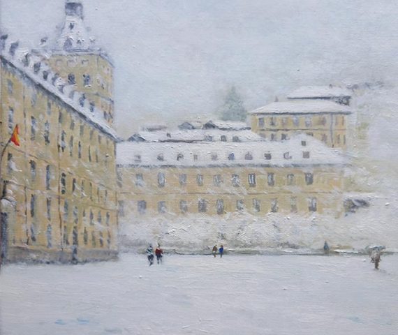 Cuadro al oleo de San Lorenzo del Escorial pintado por Rubén de Luis