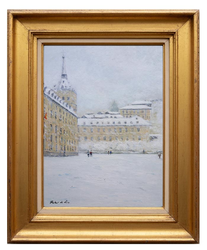 Cuadro de un paisaje nevado de San Lorenzo del Escorial