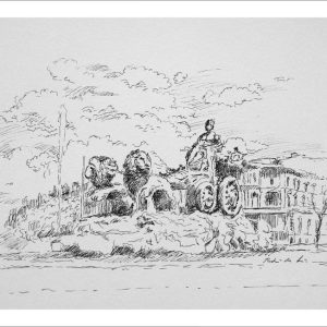 Dibujo de la Plaza de Cibeles en Madrid realizado por Rubén de Luis