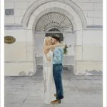 Retrato del padrino y la novia el día de la boda