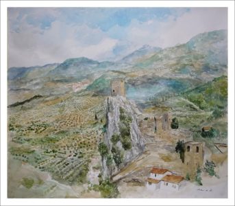 Acuarela de la Sierra de Cazorla, Jaén.