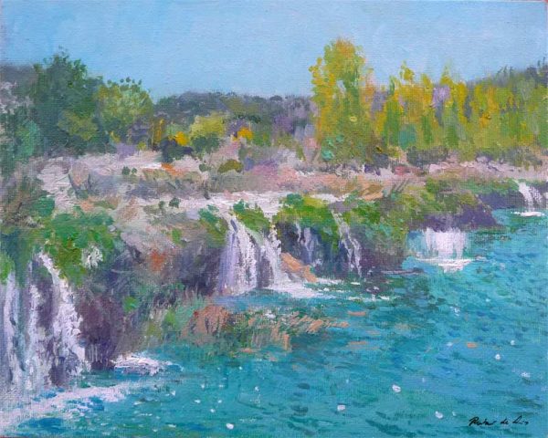 Cuadro al oleo de las Lagunas de Ruidera pintado por Rubén de Luis