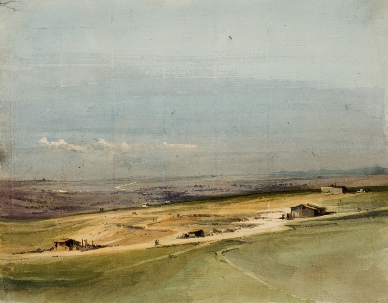 Acuarela de la meseta castellana de Martín Rico y Ortega