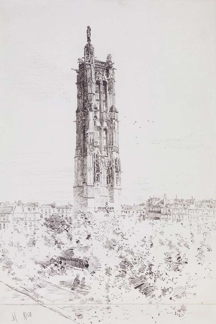 Dibujo de Martín Rico y Ortega 