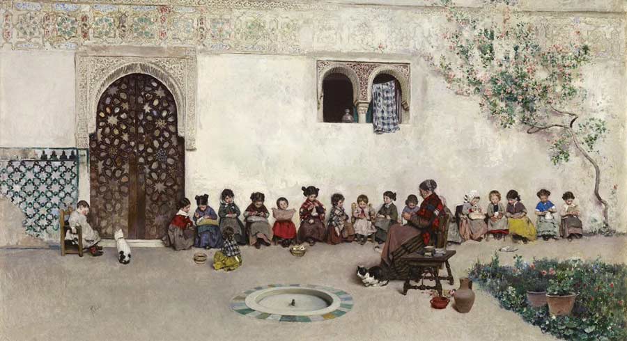 El patio de la Escuela del pintor Martín Rico y Ortega