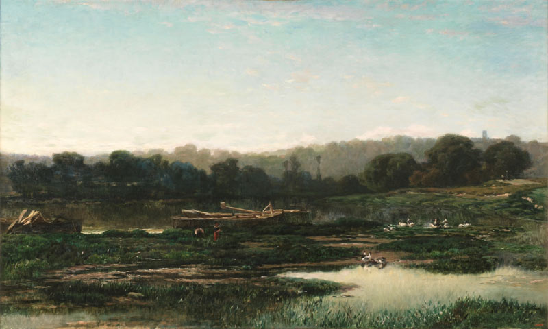Paisaje a orillas del Marne del pintor Martín Rico y Ortega