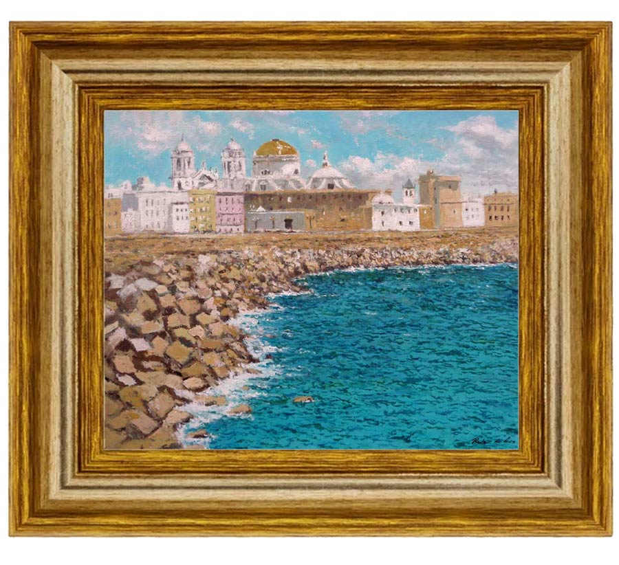 Cuadro al oleo de Cádiz del pintor Rubén de Luis