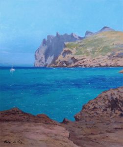 Cuadro al oleo de Cala Sant Vicenç, Mallorca