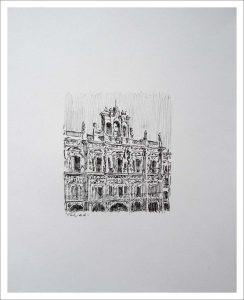 Dibujo de la Plaza Mayor de Salamanca
