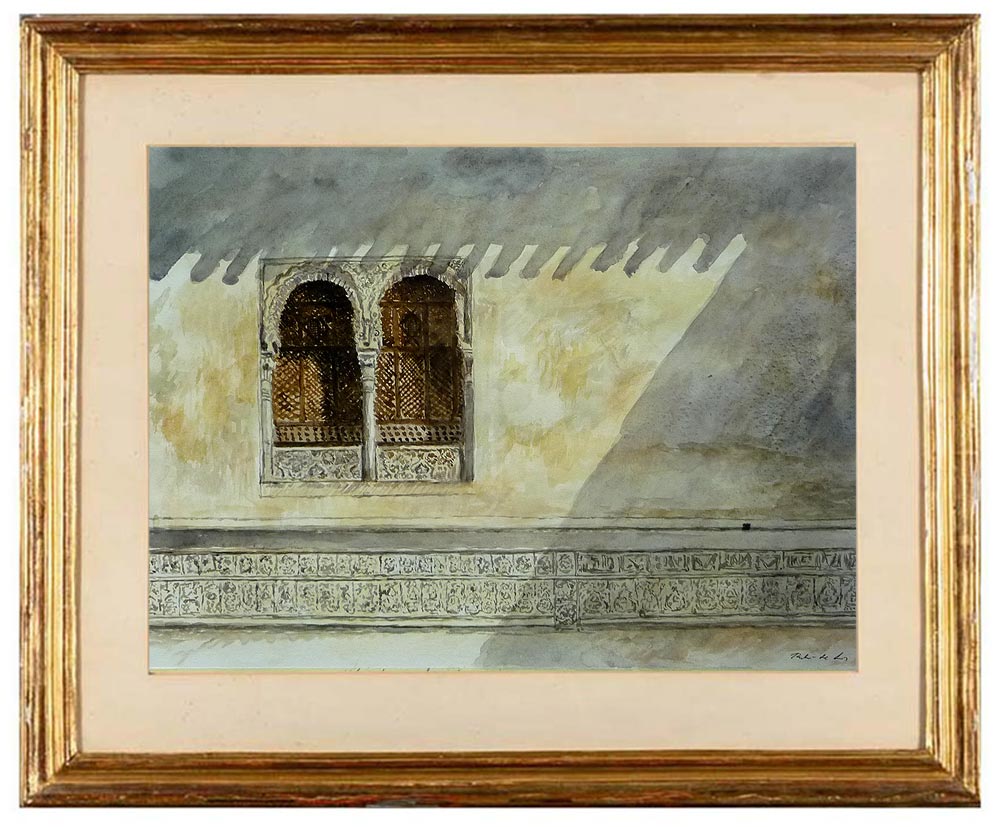 Cuadro en acuarela de la Alhambra de Granada