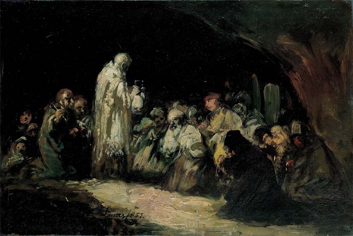 Eugenio Lucas Velázquez. La Comunión. Oleo sobre cobre. Eugenio Lucas Velázquez. La Comunión