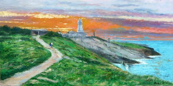 Cuadro al oleo del faro de Cabo Mayor en Santander