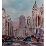 Anochecer en la Gran Vía, Madrid